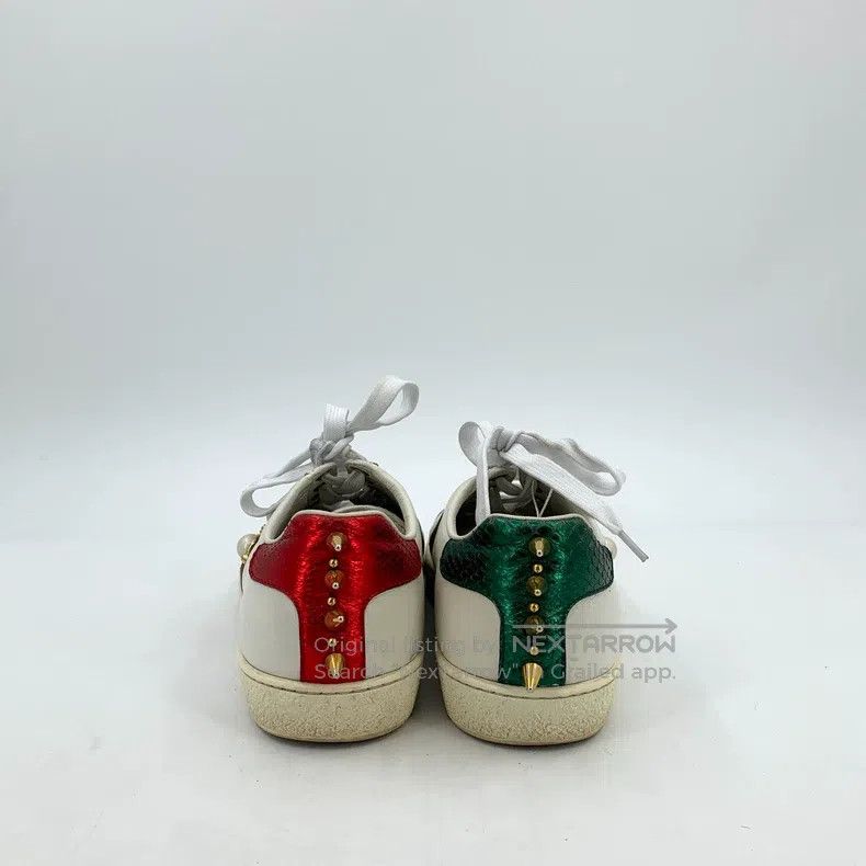 Gucci Gucci Ace Series White Striped Webbing Rivet Lace-up Casua Size US 6 / IT 36 - 4 Thumbnail