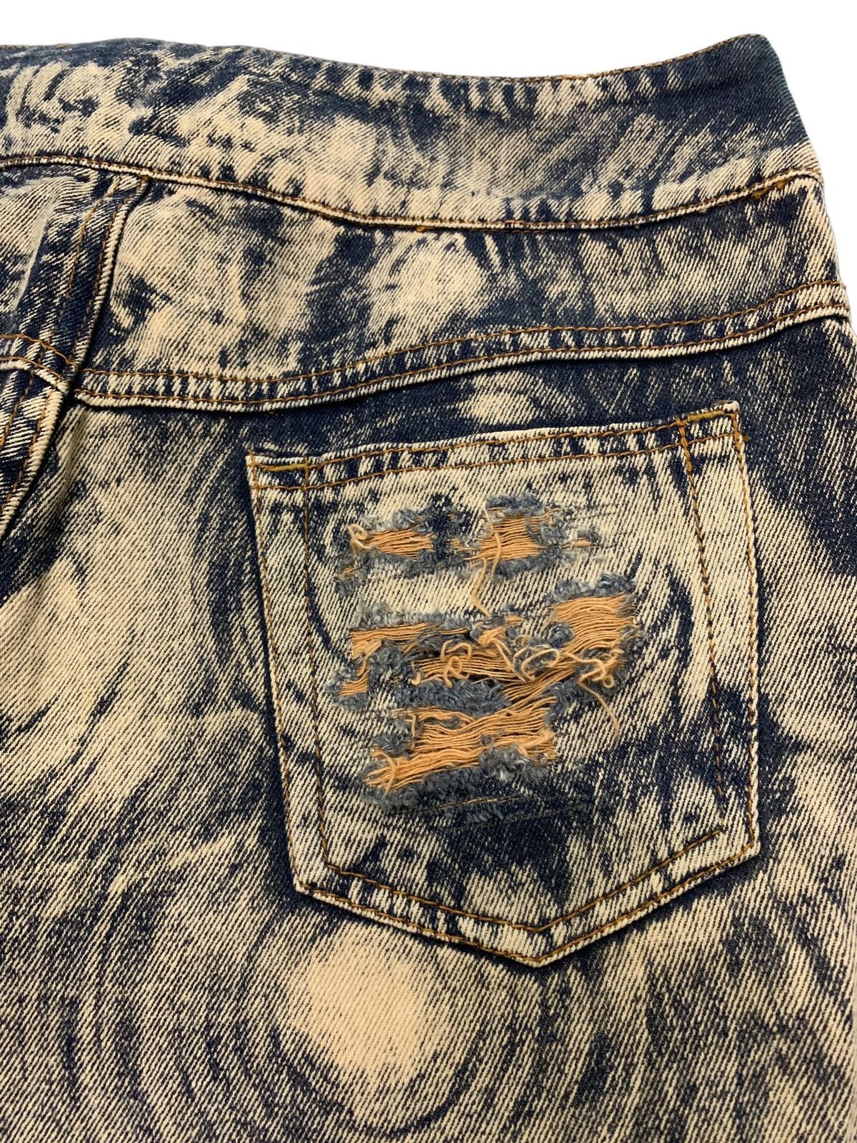 Japanese Brand × Tornado Mart HuaDi Japan Abstracts Circle Mud Rust Flared Denim Pants Size US 29 - 12 Thumbnail