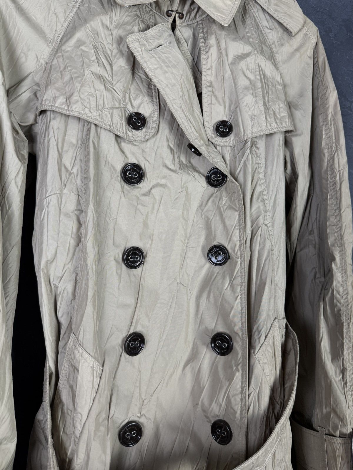 Burberry BURBERRY Beige Nylon Belted Women’s Double Trench Coat Size M / US 6-8 / IT 42-44 - 7 Thumbnail