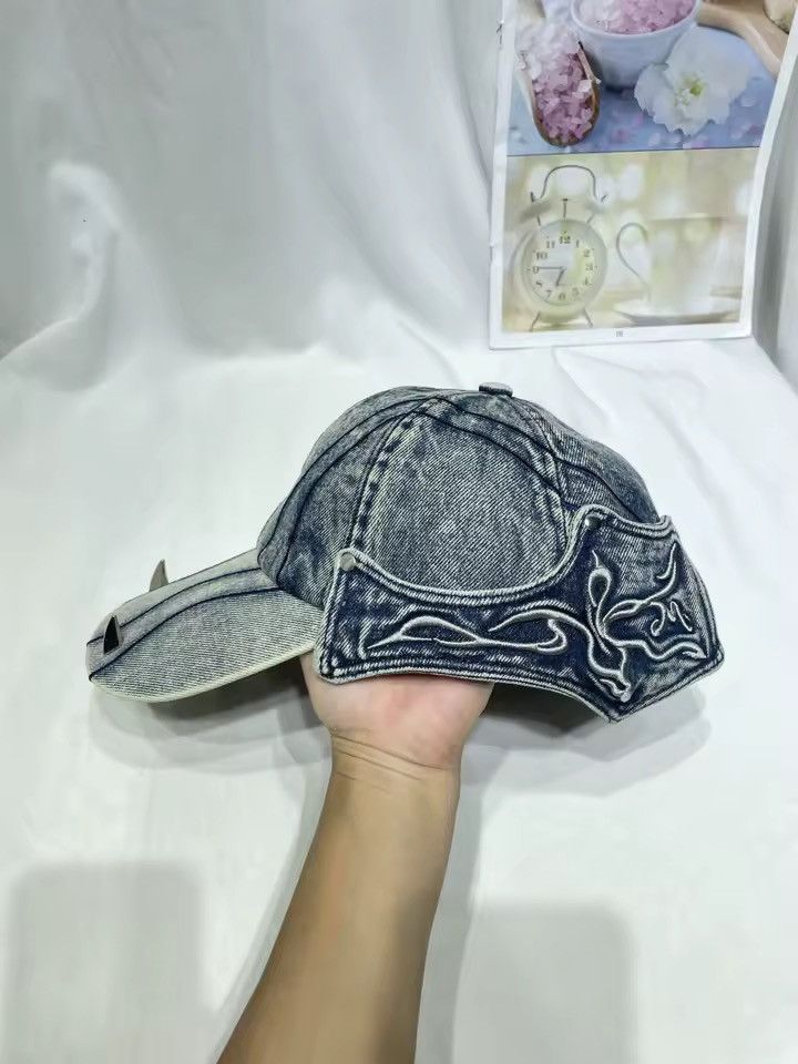 Japanese Brand Washed Blue Denim Dragon Punk Baseball Cap Size ONE SIZE - 3 Thumbnail