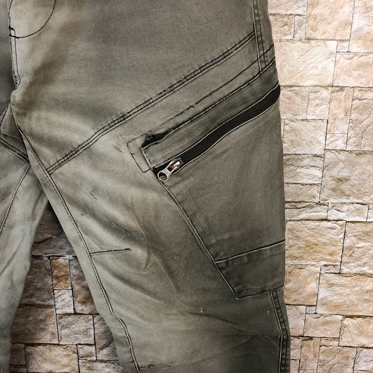 Faded Glory × Japanese Brand Genba Grey faded tactical Cargo Multipocket Pants #A1148 Size US 32 / EU 48 - 10 Thumbnail