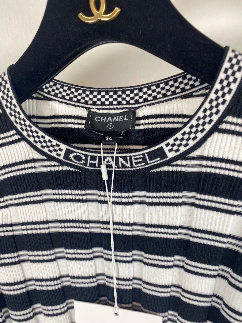 Chanel Chanel Striped Knit Short Sleeve Top -2505 Size US S / EU 44-46 / 1 - 4 Thumbnail