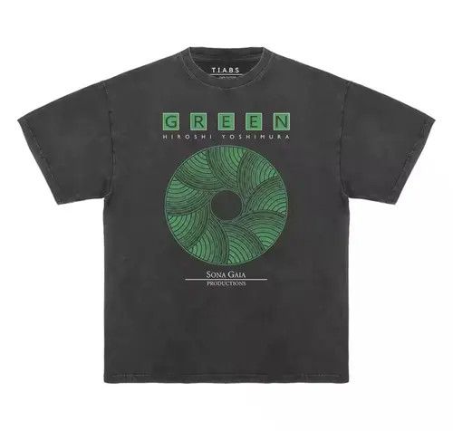 Japanese Brand Hiroshi Yoshimura Green Graphic Printed Cotton Tshirt Size US XL / EU 56 / 4 - 1 Thumbnail