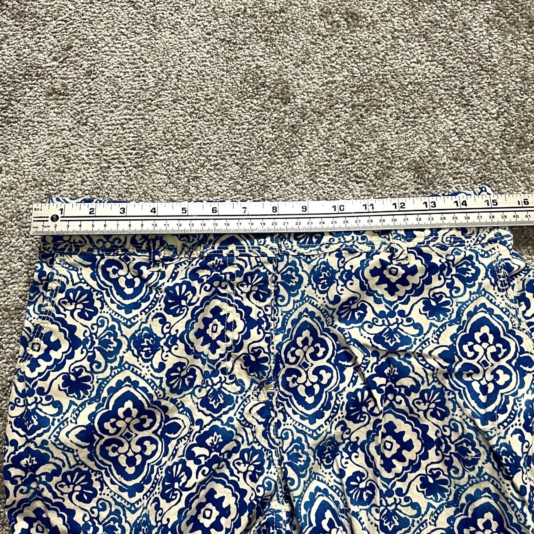 Vintage Chico's Cropped Pants Blue Floral Womens Small Cotton 30x20 Reg US 0 XS? Size 30" / US 8 / IT 44 - 6 Thumbnail