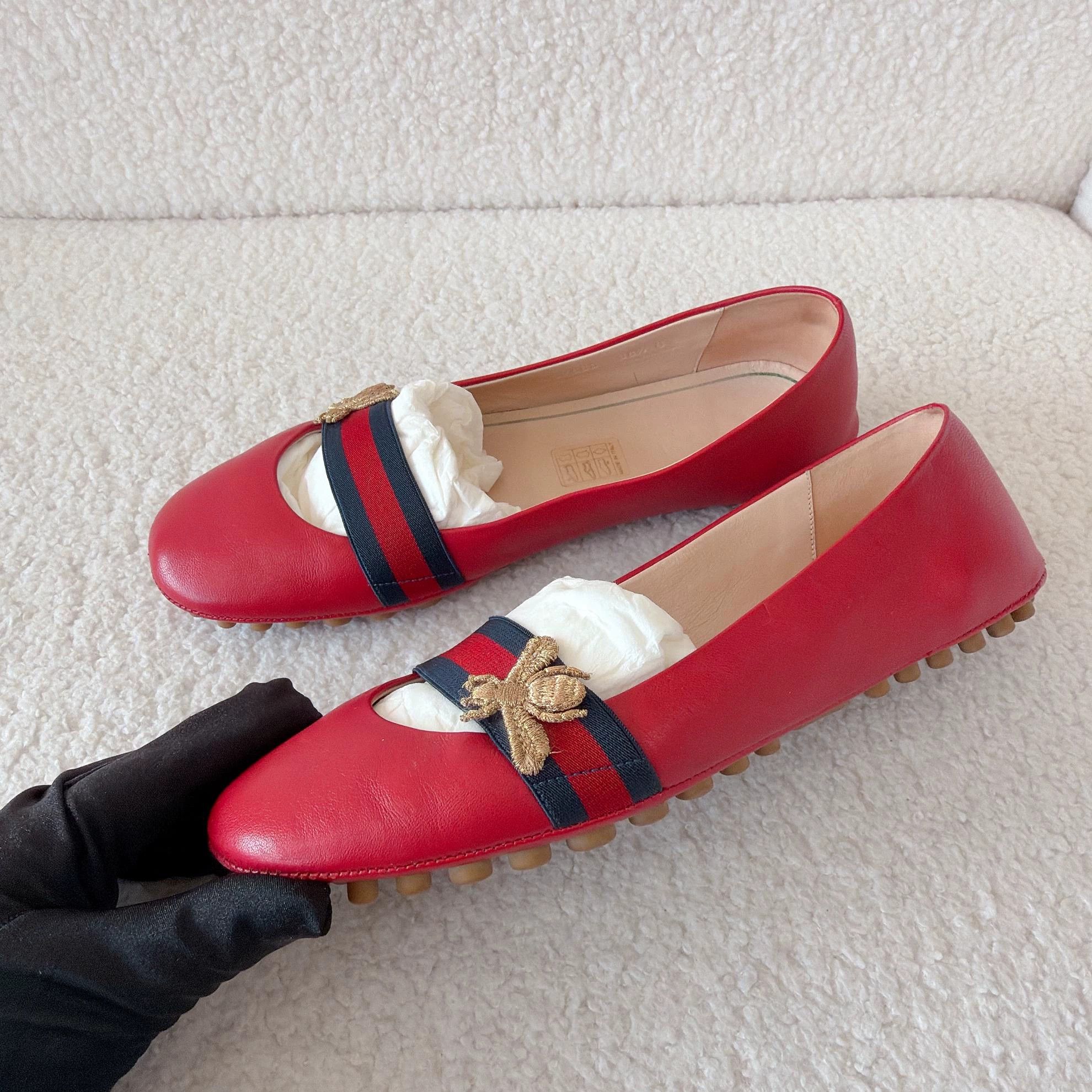 Gucci Gucci red flats Women's 36½ Size US 5.5 / IT 35.5 - 2 Thumbnail