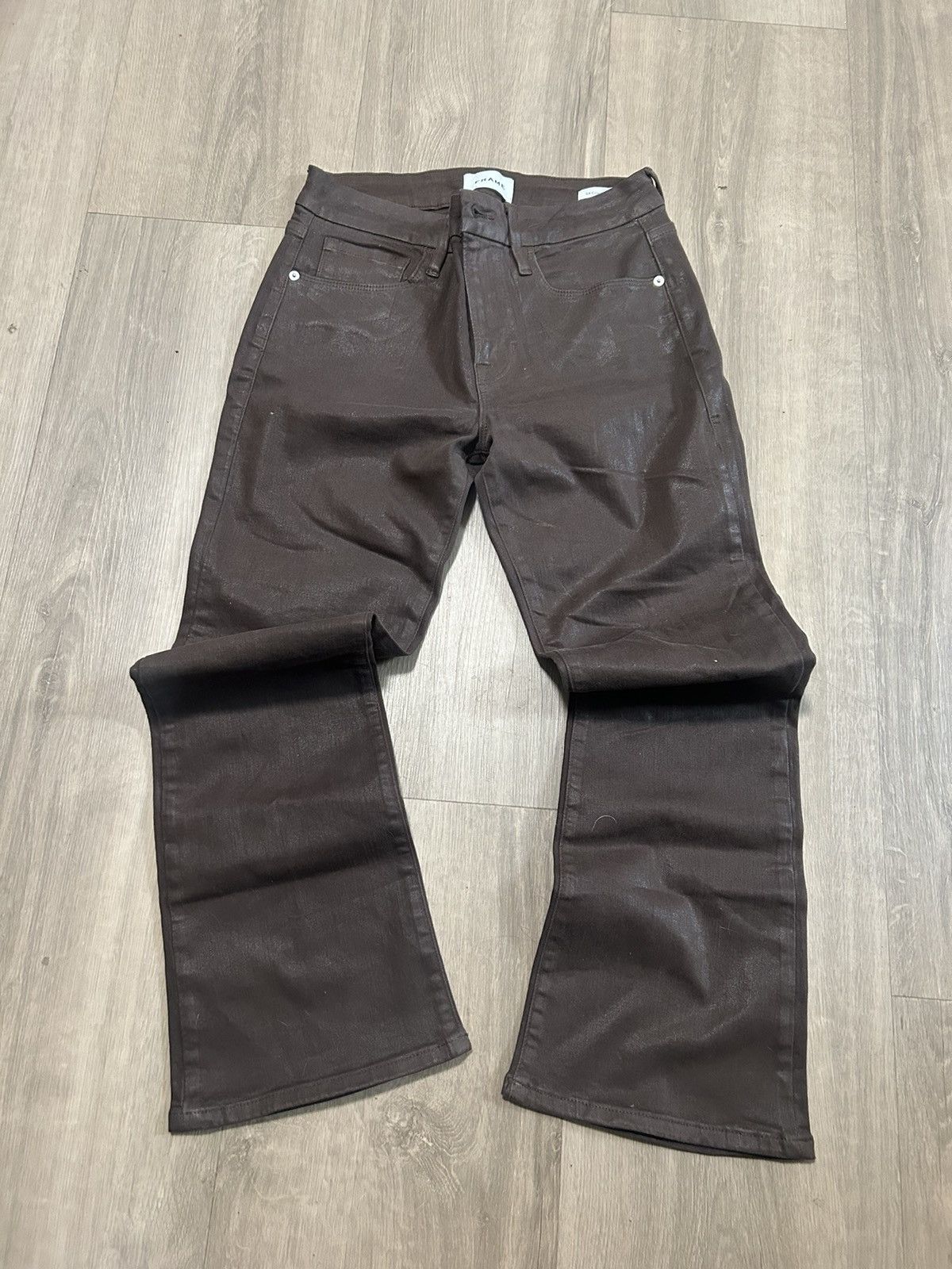 Frame The FRAME Le Crop Mini Boot jeans in a brown coated finish Size 27" / US 4 / IT 40 - 1 Thumbnail
