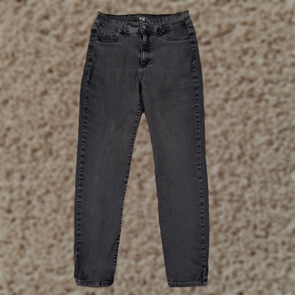 Vintage Rewash Jeans Womens Juniors 9 Black Skinny Denim Mid Rise Cotton Blend 26x27 90s Retro Size 30" / US 8 / IT 44 - 1 Thumbnail