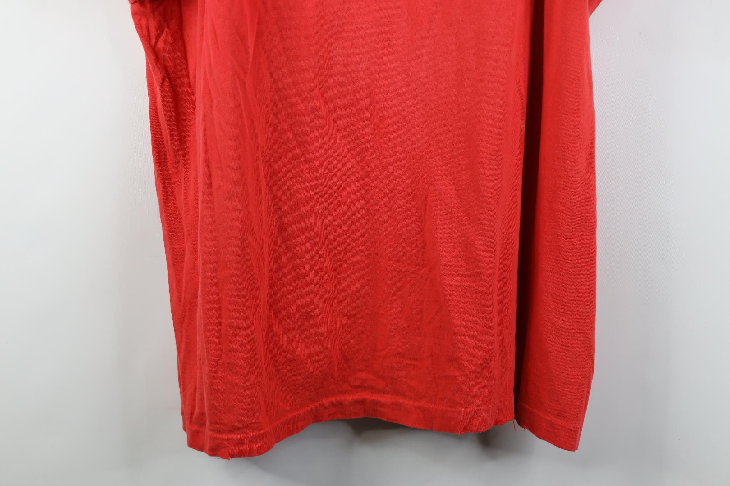 Vintage Vintage 90s Streetwear Blank Cotton Pocket T-Shirt Red USA Size US XXL / EU 58 / 5 - 3 Thumbnail