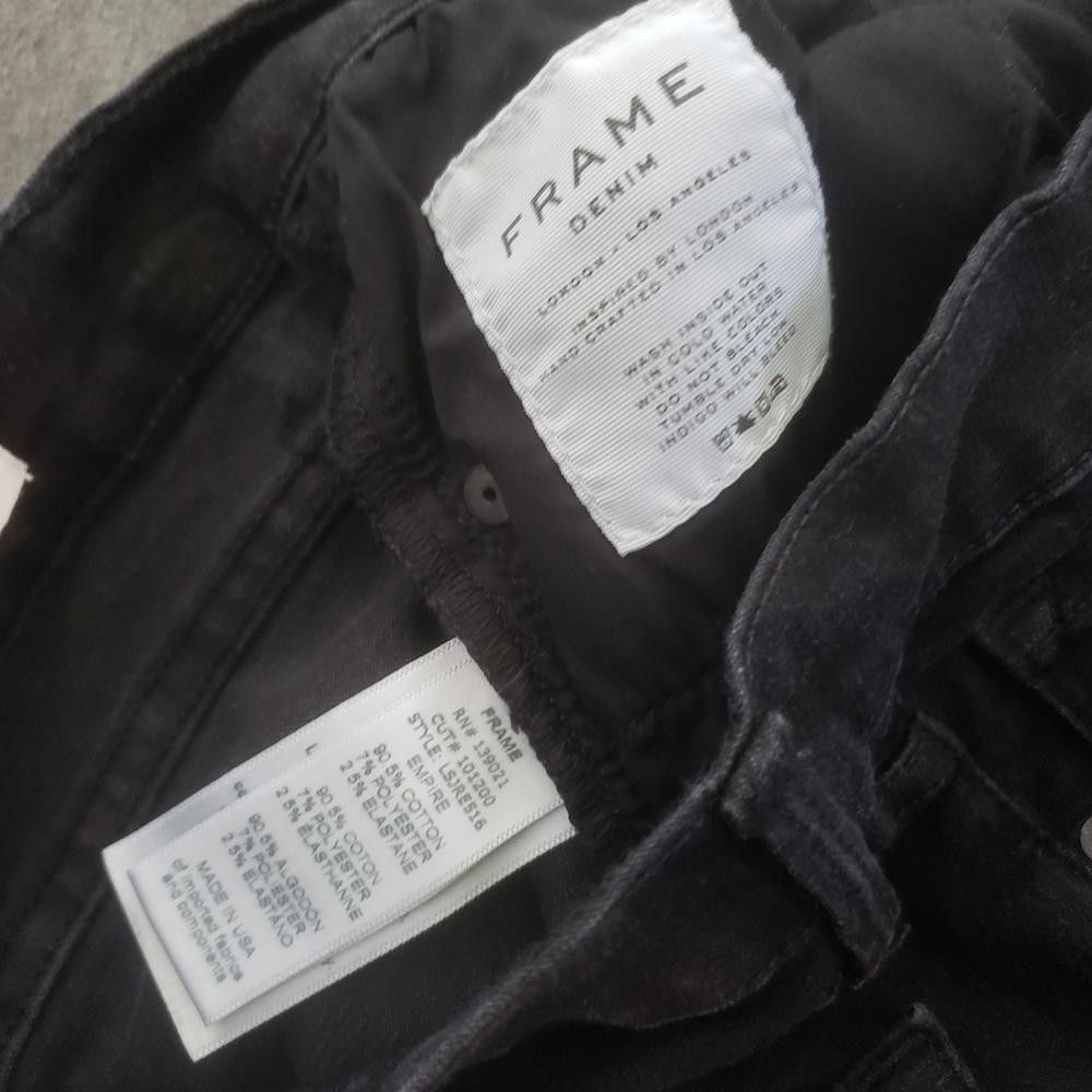 Designer Black Slit Detailed Frame Denim Skinny Jean Size 27" / US 4 / IT 40 - 3 Thumbnail