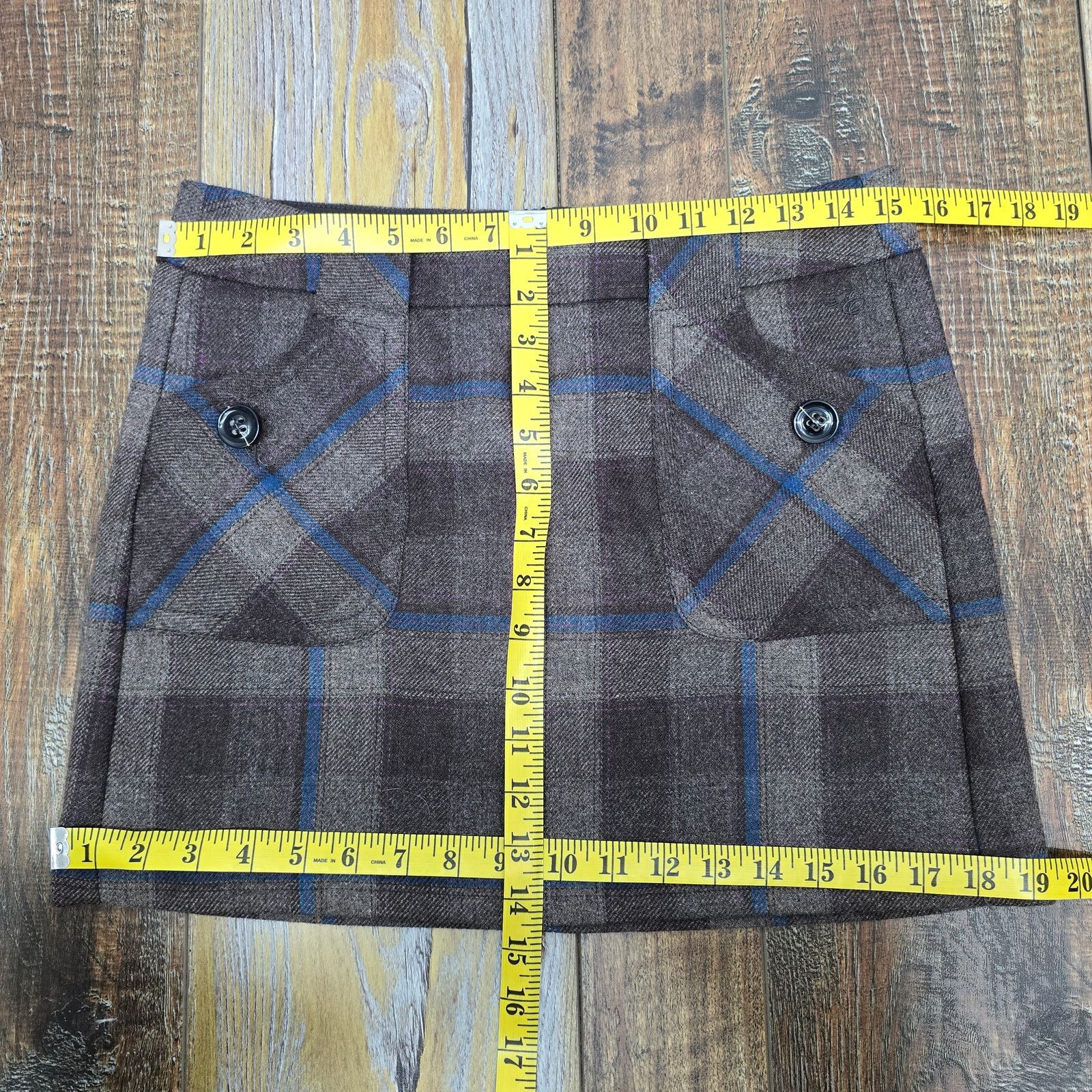 Esprit × Vintage Esprit Mini Skirt w Pockets Wool Blend Size 4 90s Y2K Plaid Size 27" / US 4 / IT 40 - 11 Thumbnail