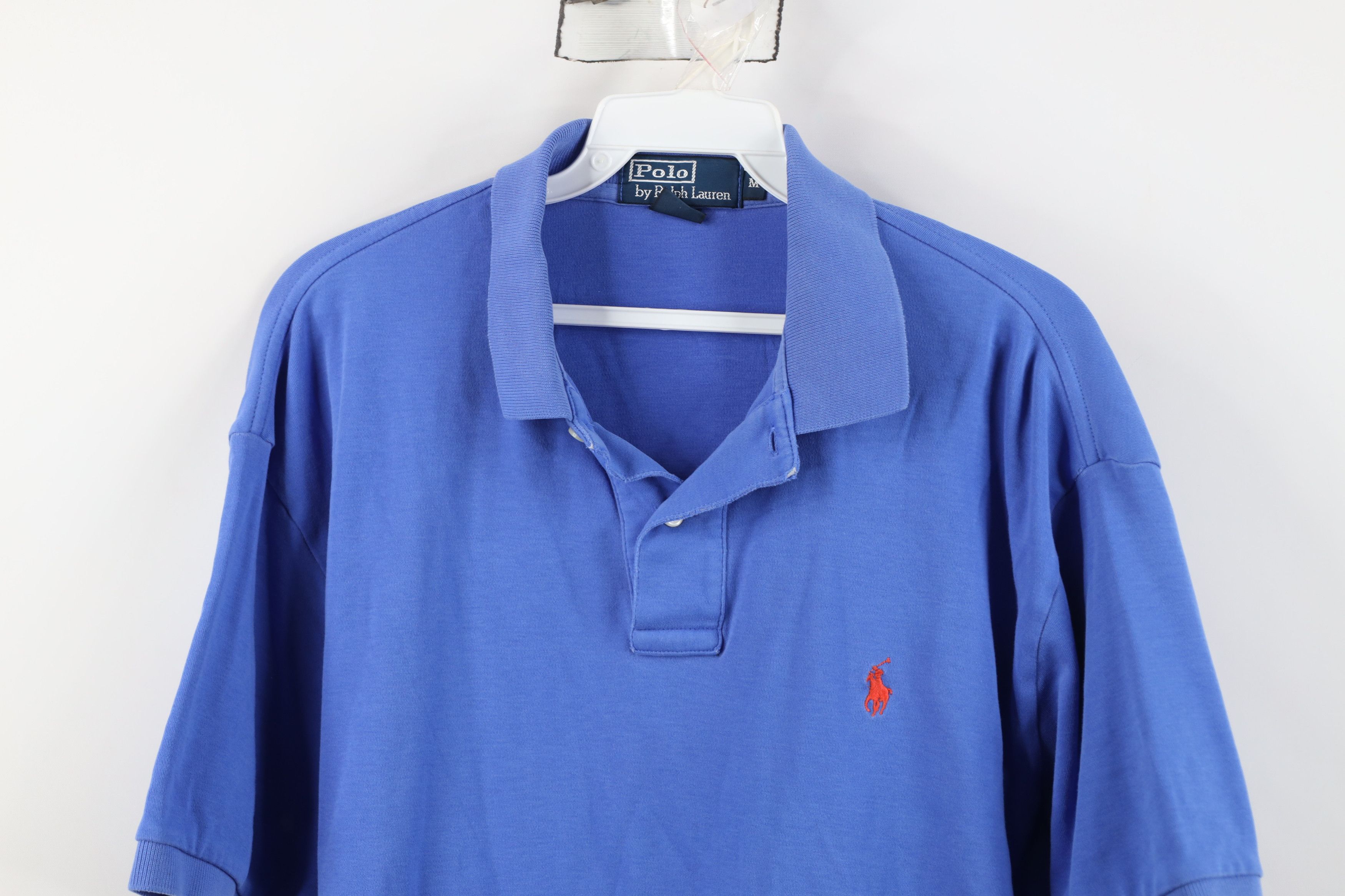 Ralph Lauren Vintage 90s Ralph Lauren Soft Cotton Knit Golf Polo Blue Size US M / EU 48-50 / 2 - 2 Thumbnail