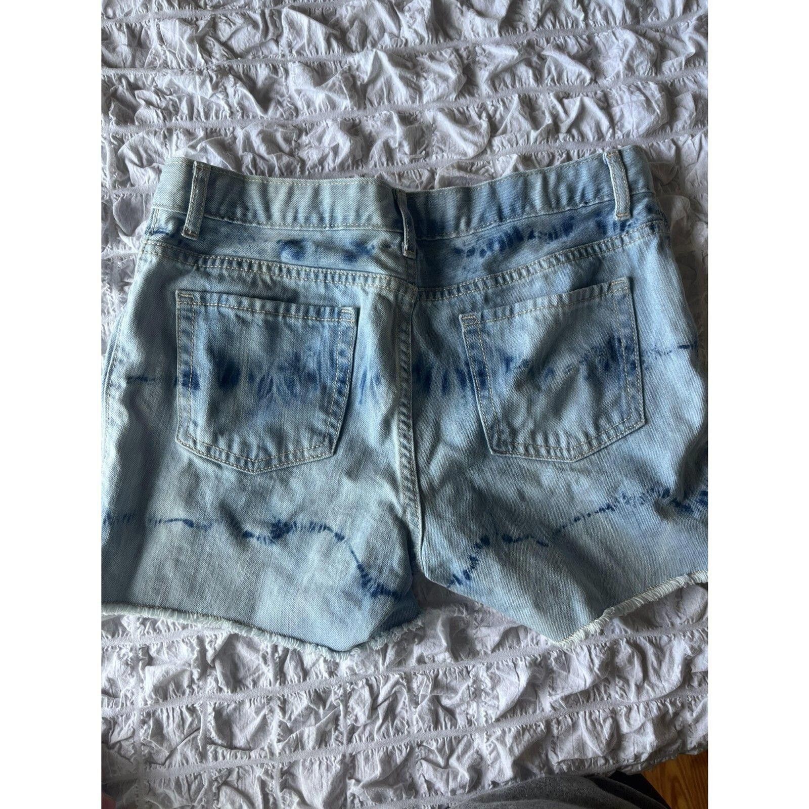 Designer Stylish Tie-Dye Denim Shorts - Size 14 Size 24" / US 00 / IT 34 - 2 Thumbnail