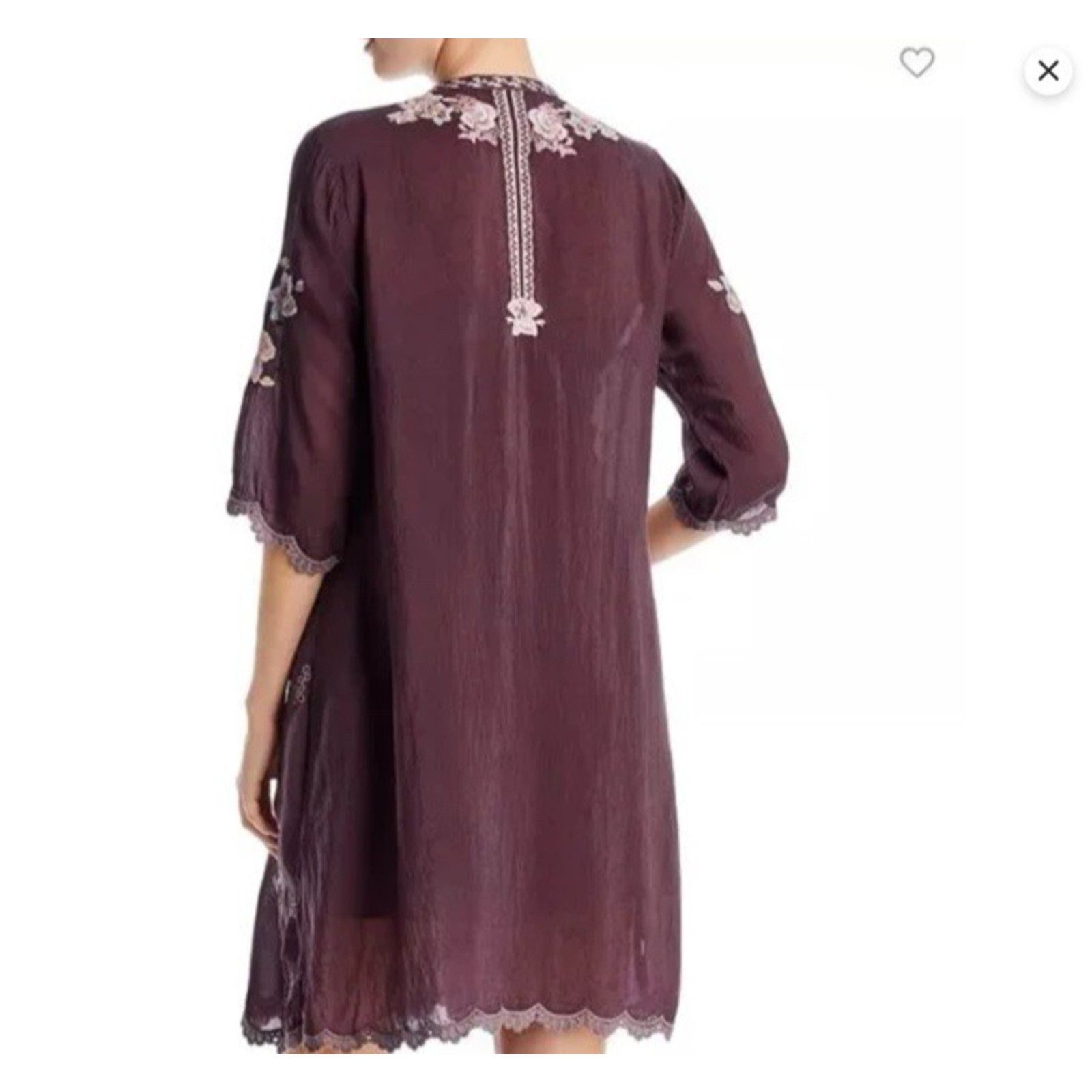 Johnny Was Johnny Was Triana Embroidered Button slip Plum brown Small Size S / US 4 / IT 40 - 3 Thumbnail