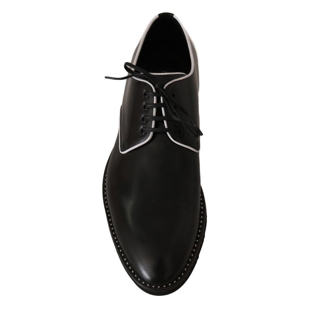 Dolce & Gabbana Dolce & Gabbana Elegant Black Leather Derby Dress Shoes Size US 6 / EU 39 - 2 Thumbnail