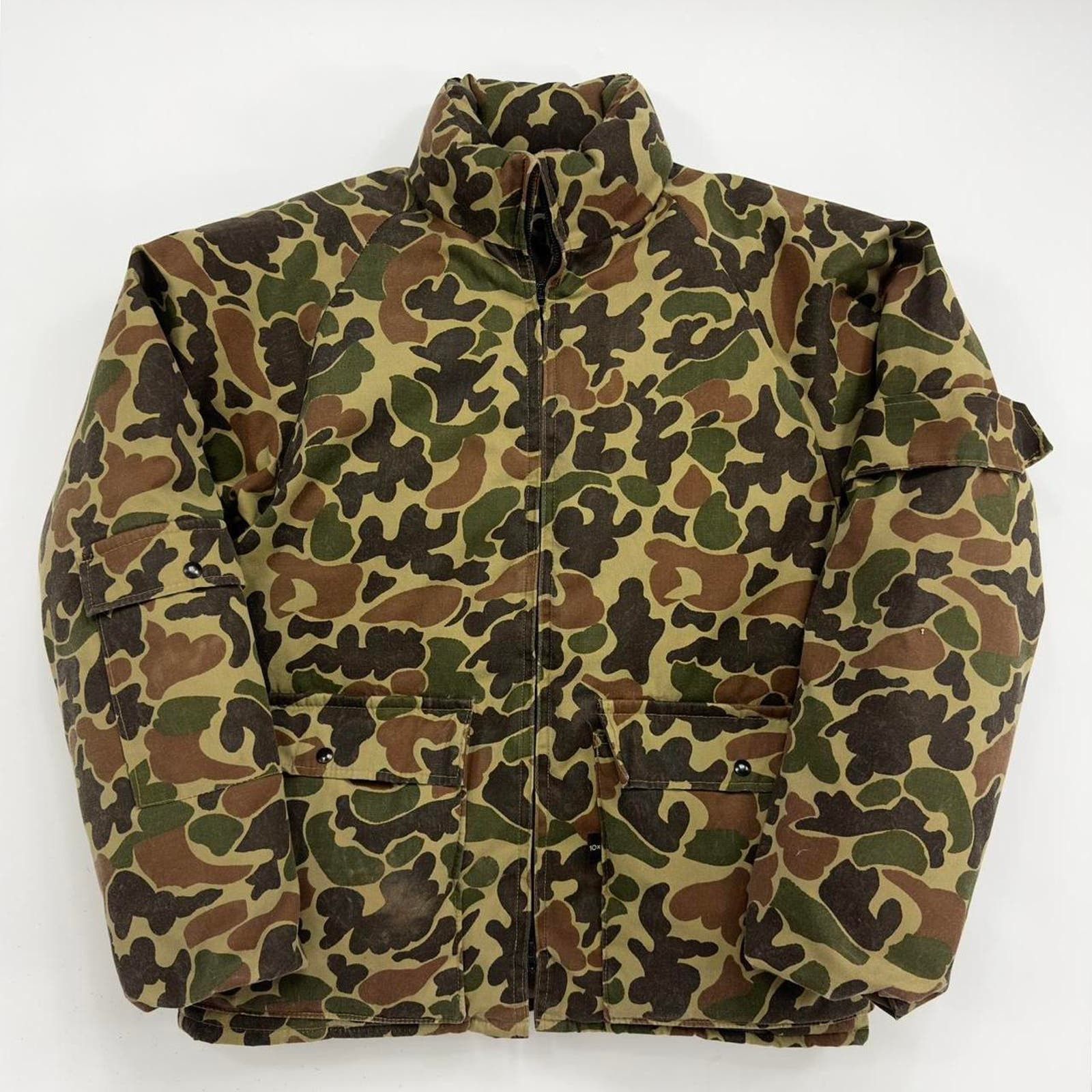 image of Vintage Usa Canvas Duck Duck Camouflaged Puffer Jacket in Brown, Men's (Size Large)