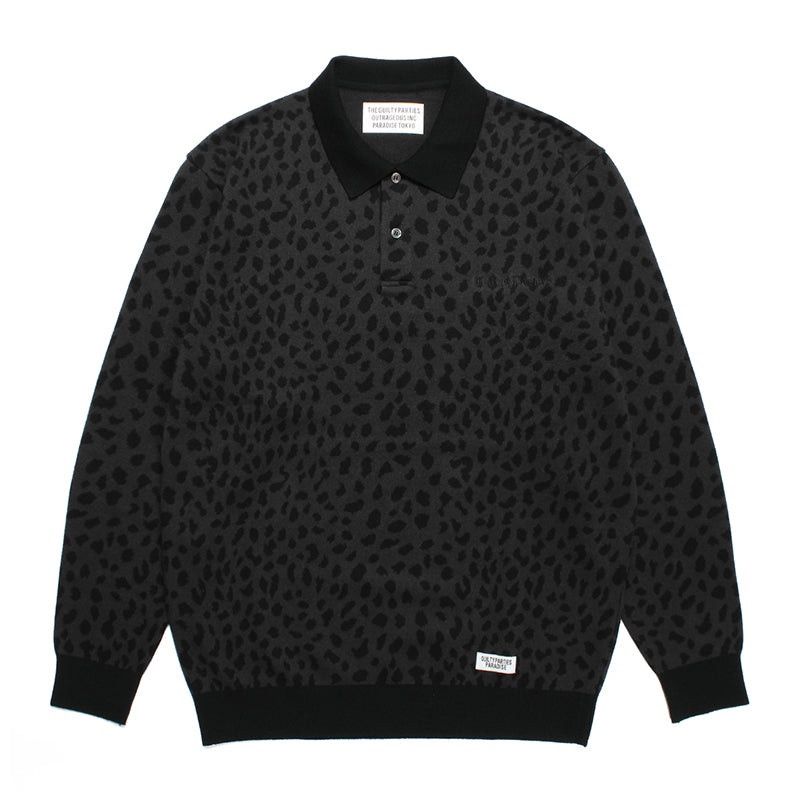 Wacko Maria Wacko Maria leopard knit polo shirt | Grailed