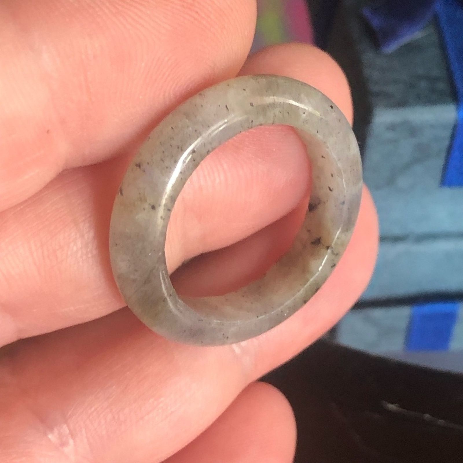 Handmade Handcrafted genuine labradorite stone band ring 9 Size ONE SIZE - 6 Thumbnail