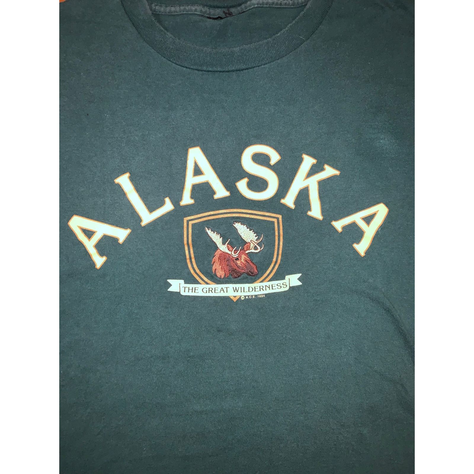 Other × Vintage Alaska Moose T Shirt M Green Embroidered Logo Nature Tourist Size US L / EU 52-54 / 3 - 1 Thumbnail