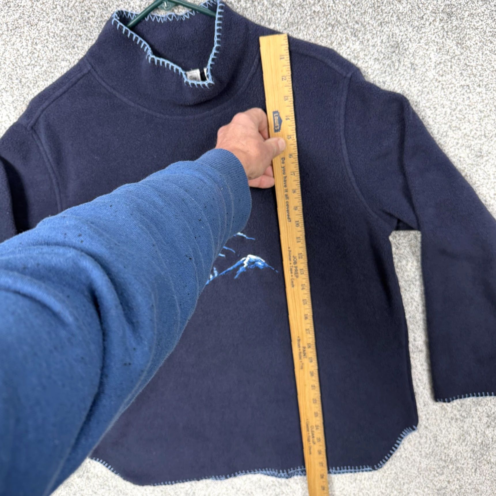 Vintage VINTAGE San Michelle Bay Sweater Pullover Blue L Womens Embroidered Mountain Fleece Mock Neck Cabin Outdoor 90s? Size L / US 10 / IT 46 - 2 Thumbnail
