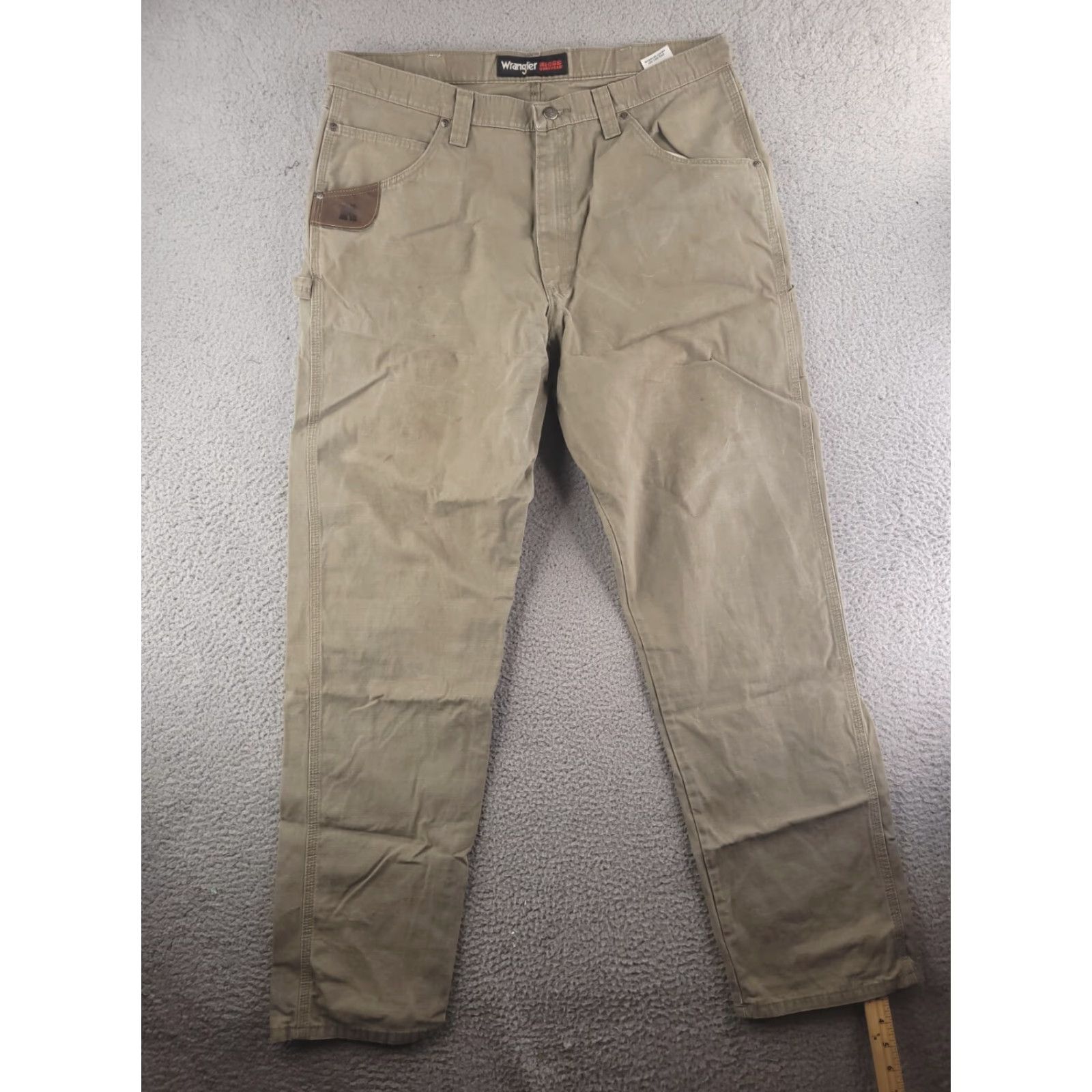 Wrangler Wrangler Riggs Mens Pants 38x35 Brown Workwear Ripstop Carpenter Distressed Size US 38 / EU 54 - 2 Thumbnail