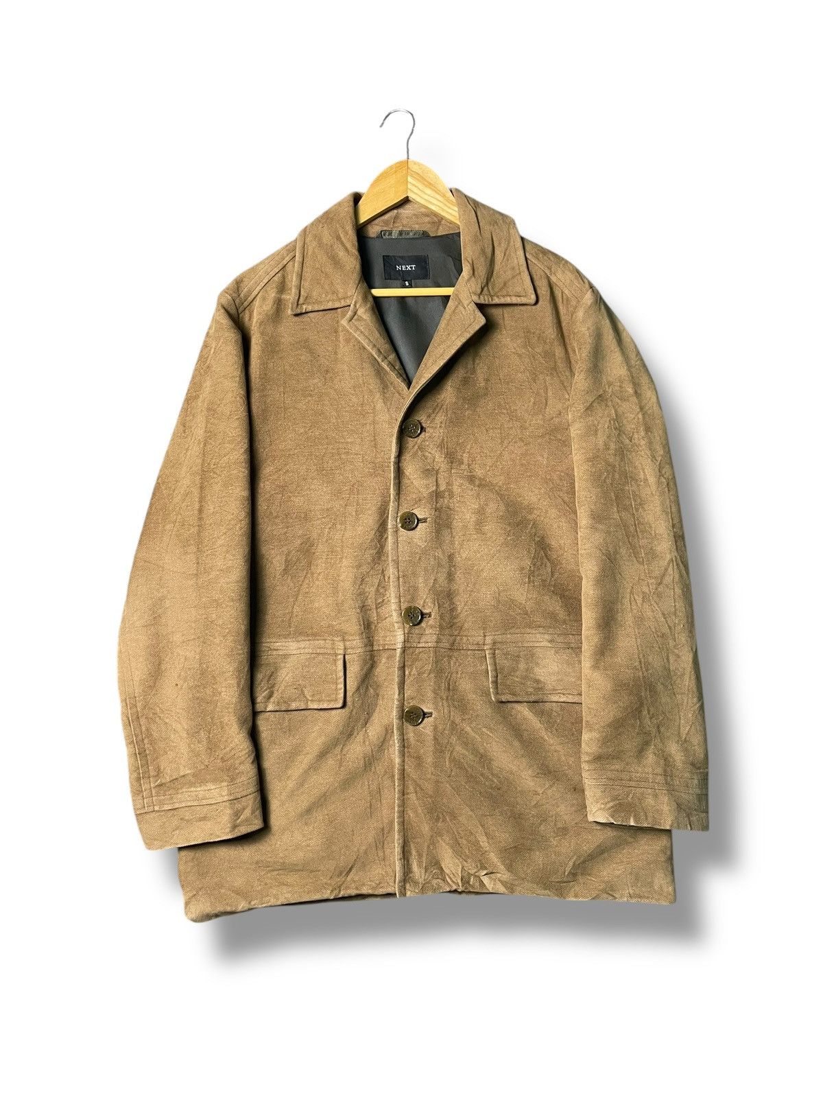 Next Brand Men’s Suede Leather Coat (58)