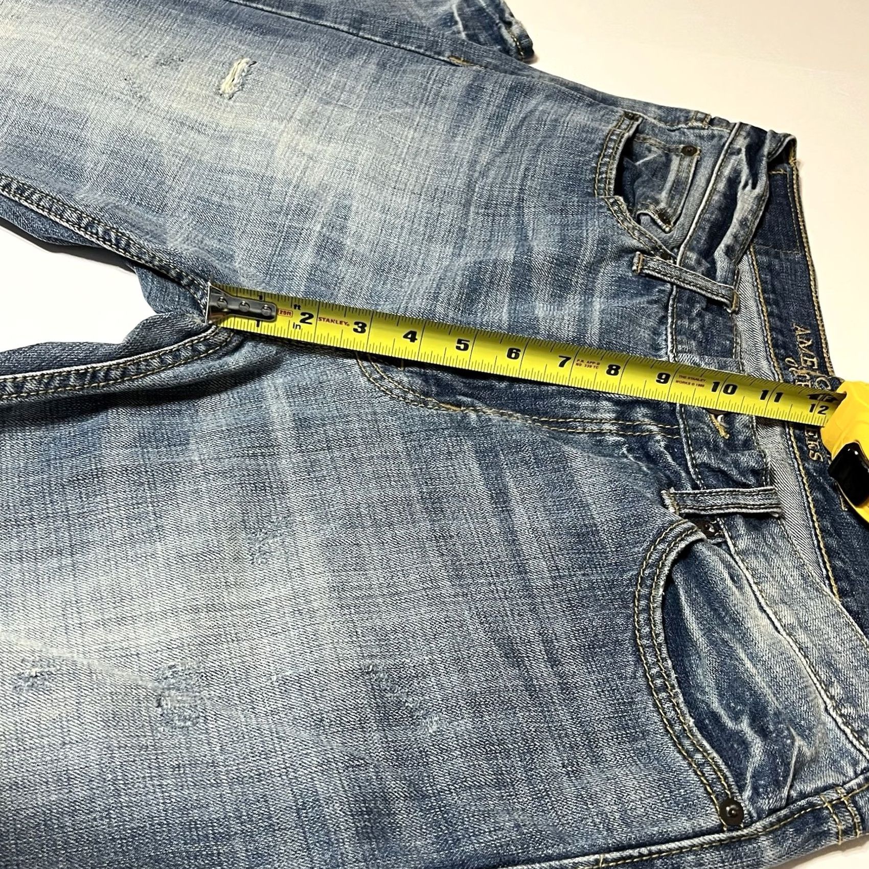 American Eagle Outfitters American Eagle Outfitters Original Boot Jeans Mens 34x29 Blue Denim Distressed 5-Pocket Regular Bootcut Mid Rise Cotton Denim Size US 34 / EU 50 - 4 Thumbnail