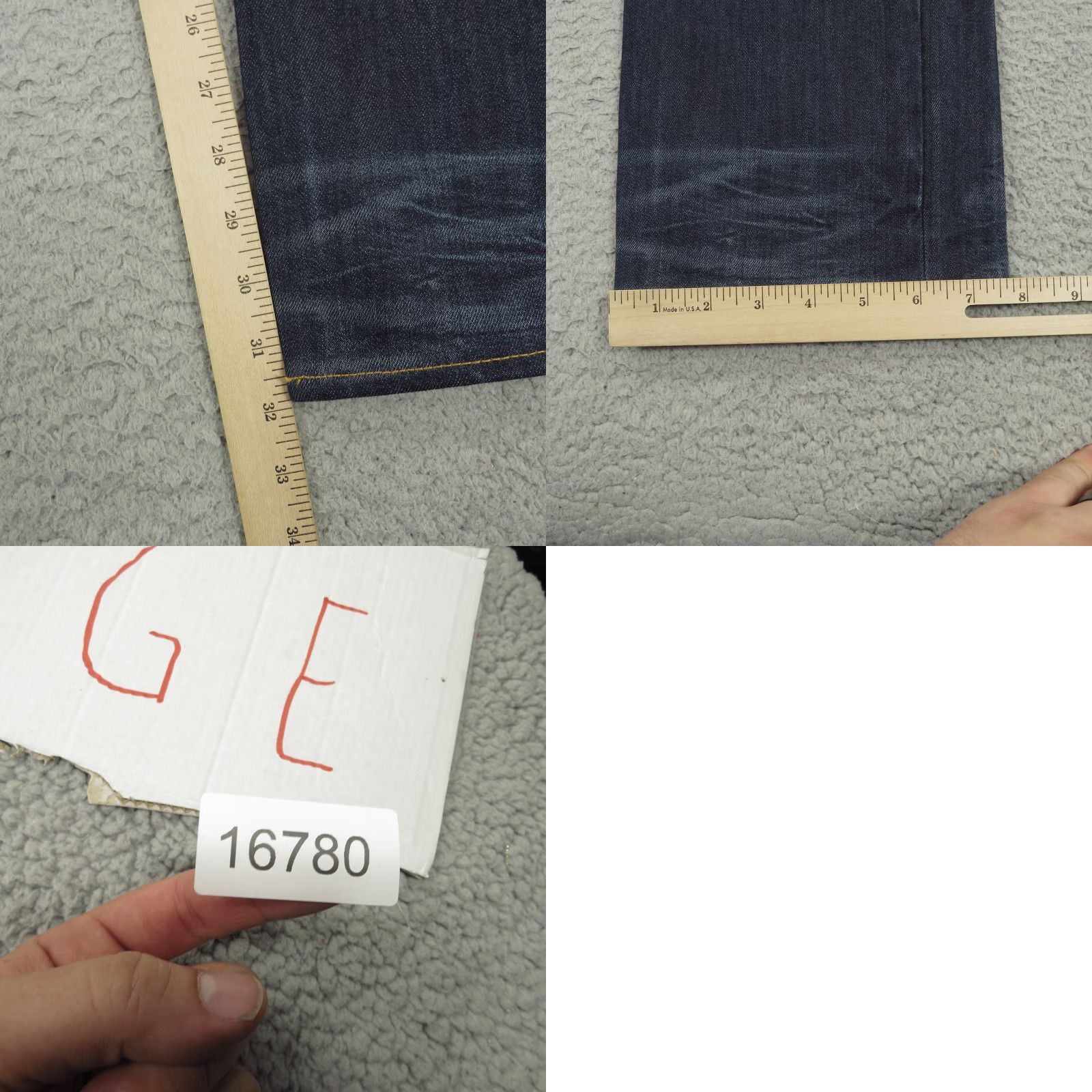 Vintage G-Star RAW 3301 Slim Straight Jeans Mens 32x32 Blue Denim Distressed Faded Logo Patch 5-Pocket Zip Fly Cotton Polyester Elastane Vintage No Size US 32 / EU 48 - 9 Thumbnail