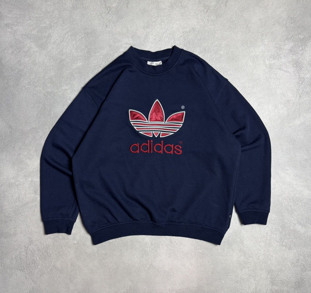 Adidas Adidas Vintage 1990s Cotton Crewneck Boxy Sweatshirt Size US L / EU 52-54 / 3 - 1 Thumbnail