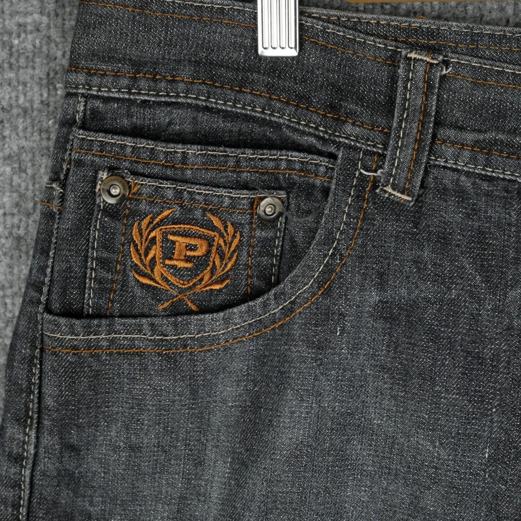 Phat Farm Phat Farm Jeans Mens 38x34 Gray Denim Straight Embroidered Baggy Skater Hip Hop Size US 38 / EU 54 - 5 Thumbnail