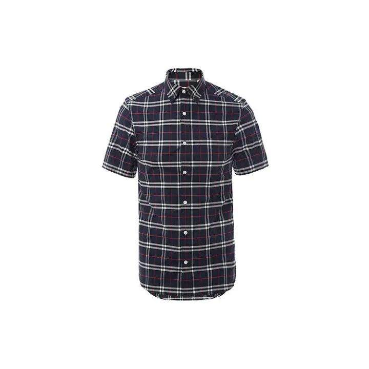 Burberry Burberry SS21 Cotton Plaid Short Sleeve Shirt 0079 Size L / US 10 / IT 46 - 1 Thumbnail