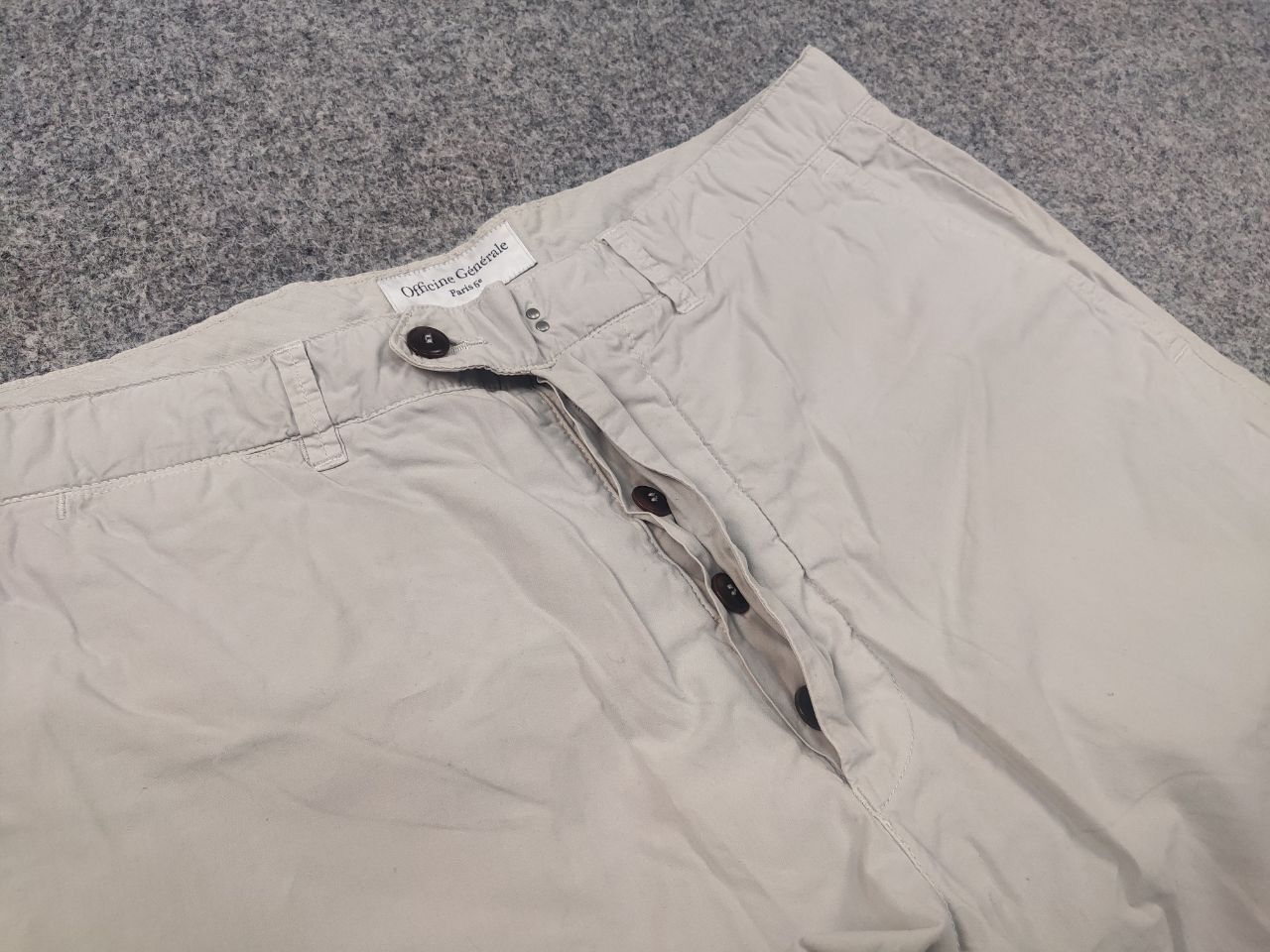 Officine Generale Officine Generale Fisherman Bermuda Beige Button Shorts Size US 36 / EU 52 - 11 Thumbnail