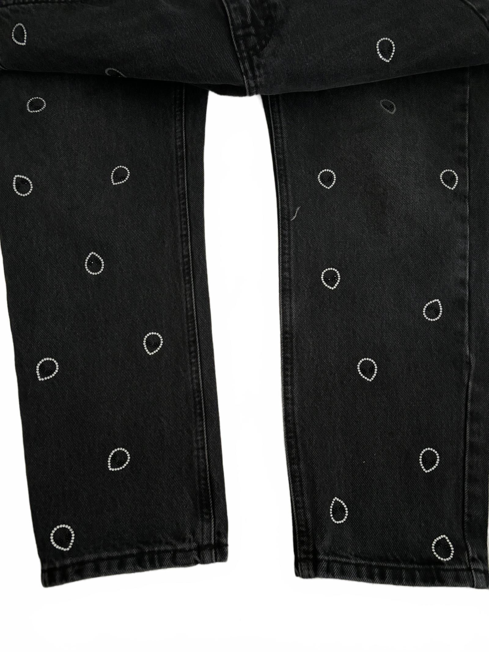 Asos NWOT Asos Alien Rhinestone Embellished Mom Jeans - Sz 30 Size 30" / US 8 / IT 44 - 3 Thumbnail
