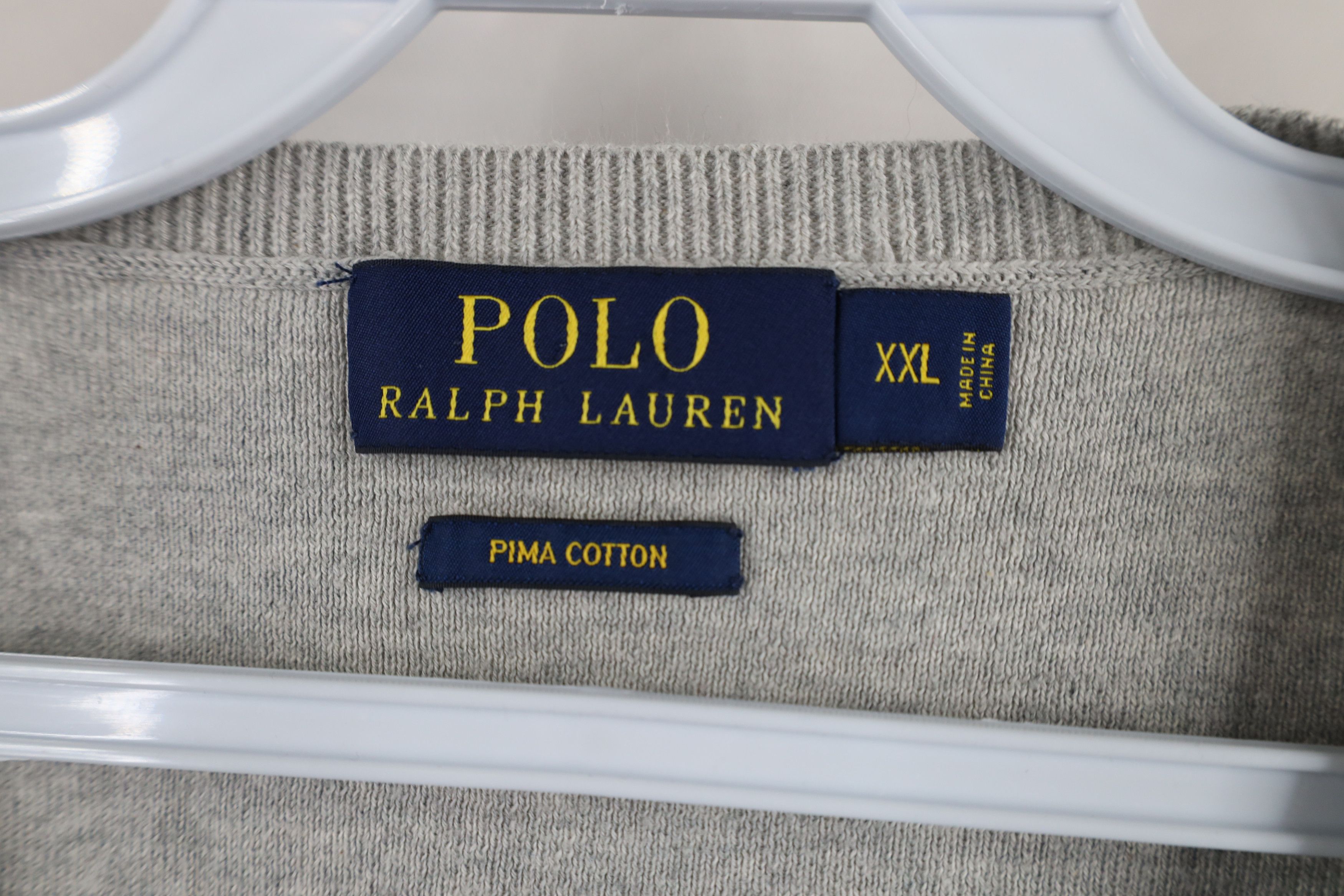 Ralph Lauren × Vintage Vintage Ralph Lauren Cotton Knit Sweater Vest Heather Gray Size US XXL / EU 58 / 5 - 5 Thumbnail
