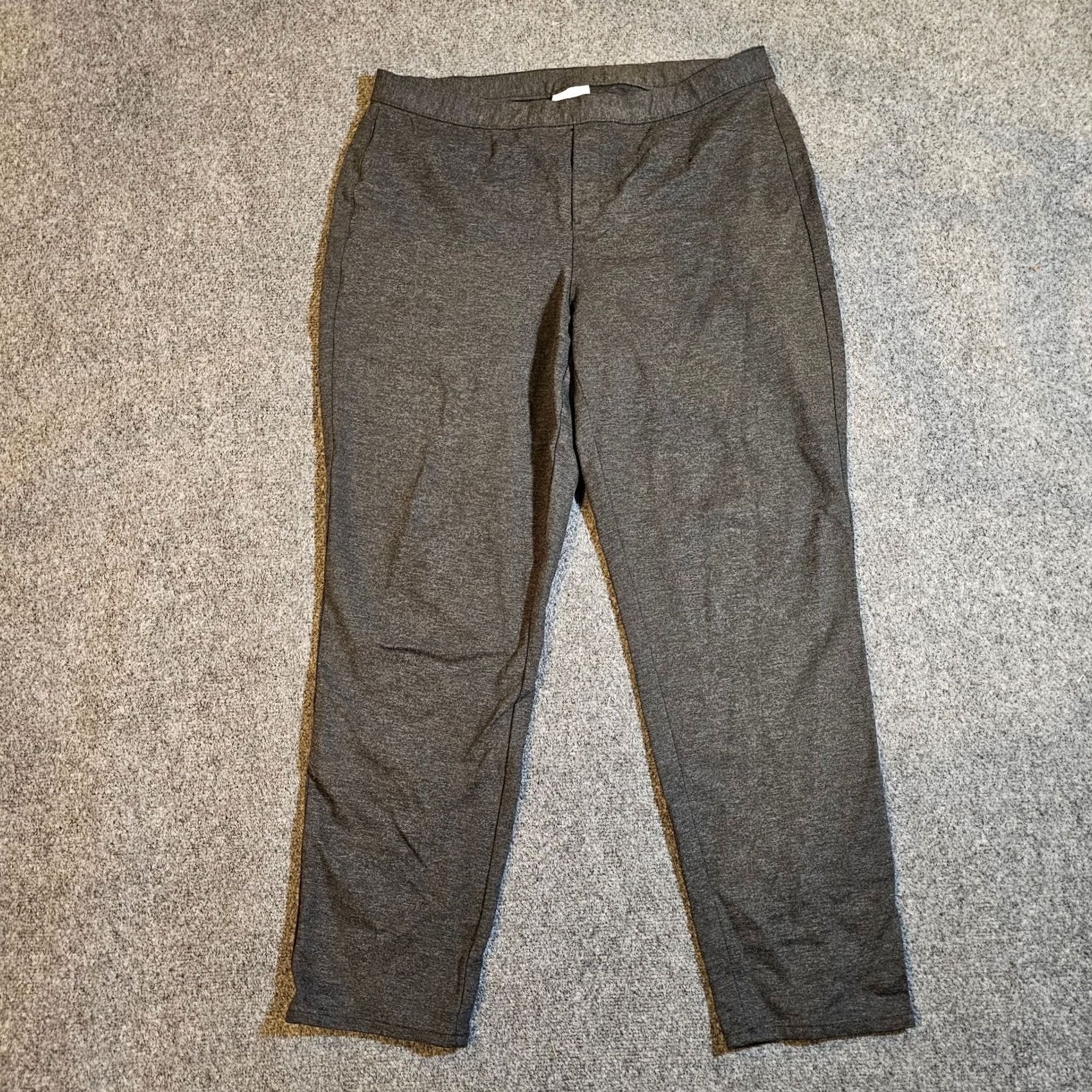 J. Jill J. Jill Pant Womens Large Gray Ponte Slim Leg Elastic Waist Stretchy Casual Basic Size 25" / US 0 / IT 36 - 2 Thumbnail