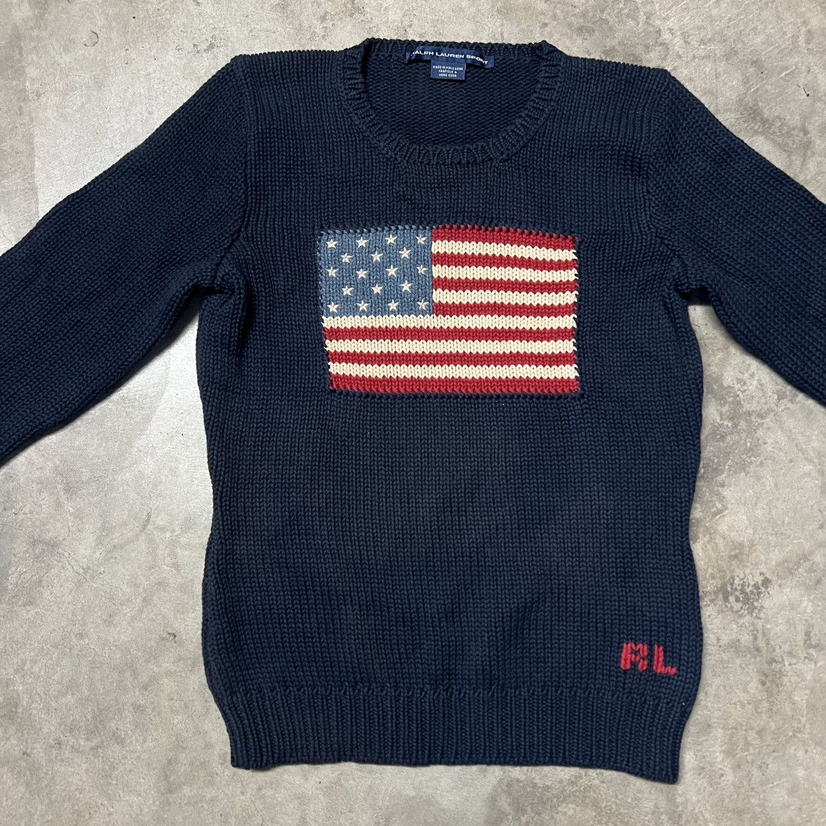 Polo Ralph Lauren × RRL Ralph Lauren × Ralph Lauren Vintage 2000’s Polo Ralph Lauren Sport 🇺🇸 Flag Knit Sweater Size US XS / EU 42 / 0 - 2 Thumbnail