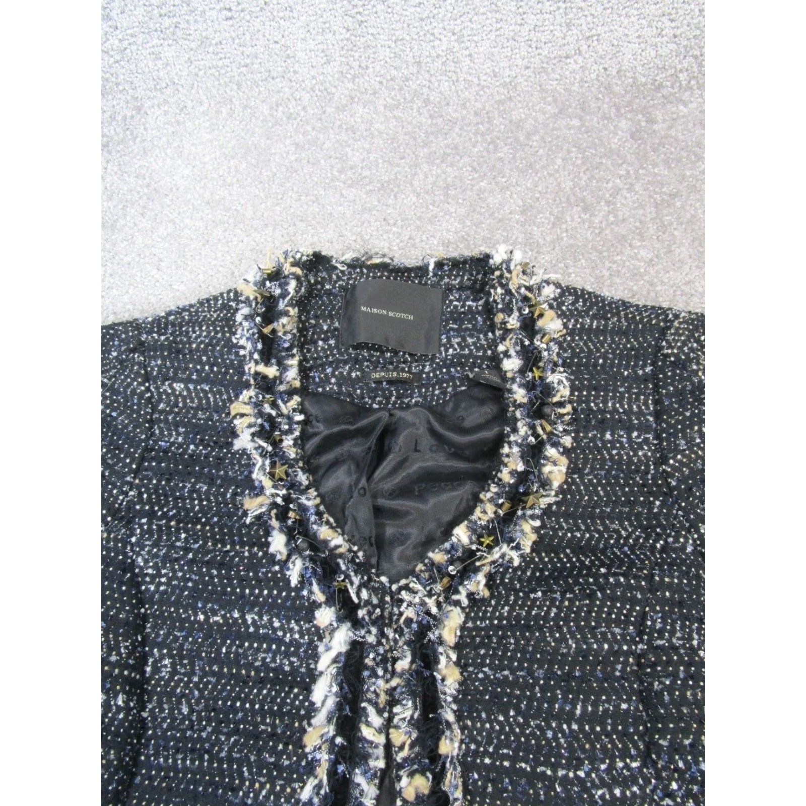 Maison Scotch Maison Scotch Jacket Womens 1 Black Blue Beige Size XS / US 0-2 / IT 36-38 - 2 Thumbnail