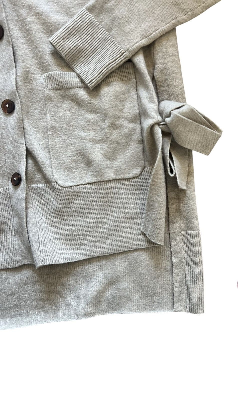 Anthropologie Anthropologie Beige Side Tide Sweater Cardigan | Medium Size M / US 6-8 / IT 42-44 - 4 Thumbnail