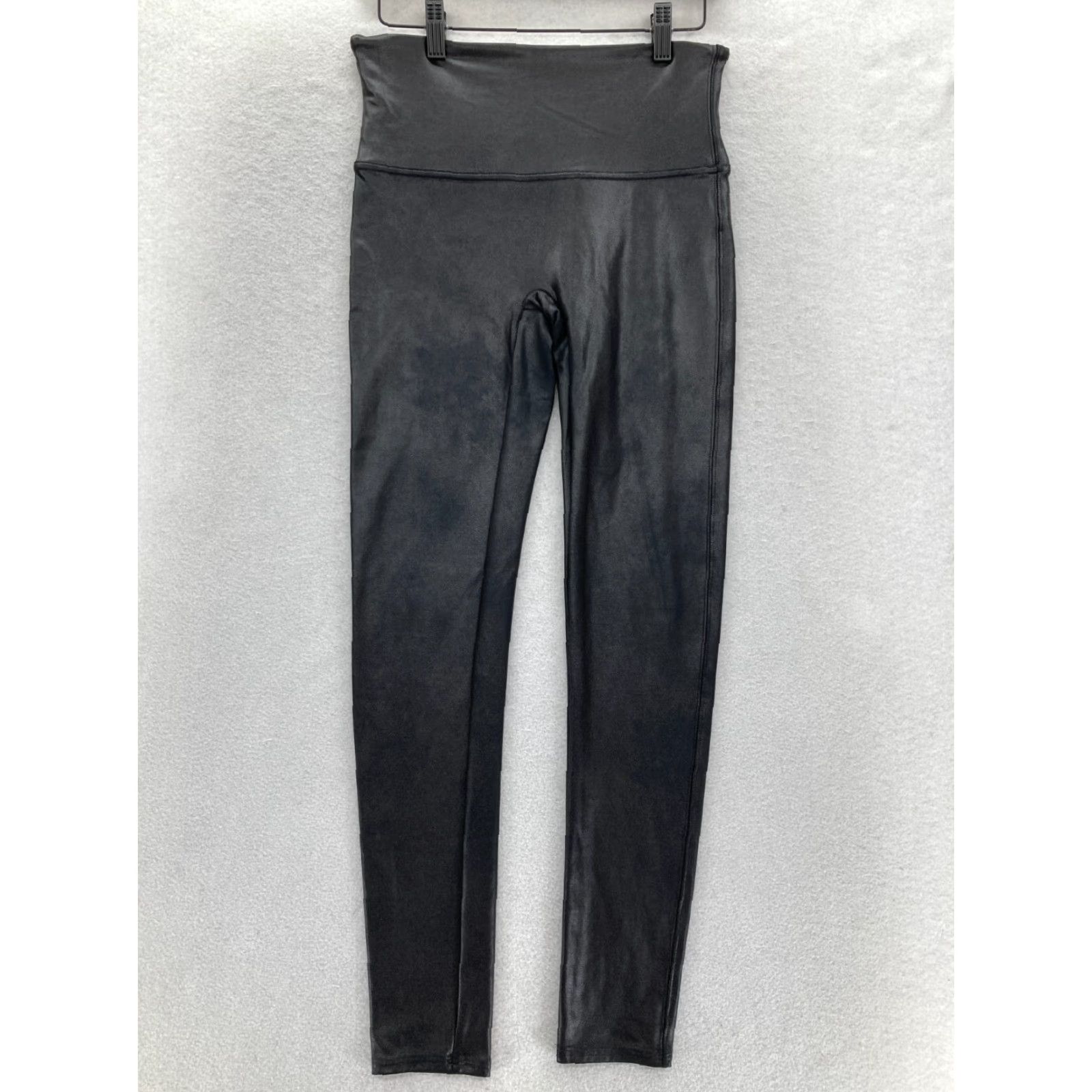 Spanx Spanx Leggings Women's Large Black Faux Leather Pull On Skinny Ankle Shimmer Size 26" / US 2 / IT 38 - 2 Thumbnail