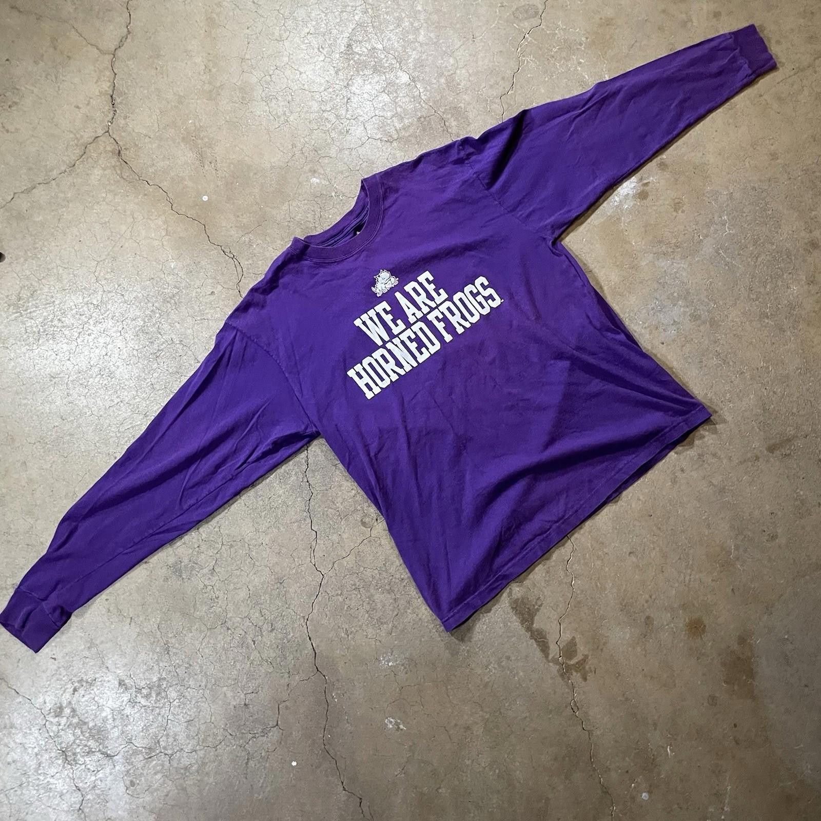 Adidas TCU Horned Frogs Long Sleeve Purple Shirt Adidas Large Size ONE SIZE - 1 Thumbnail