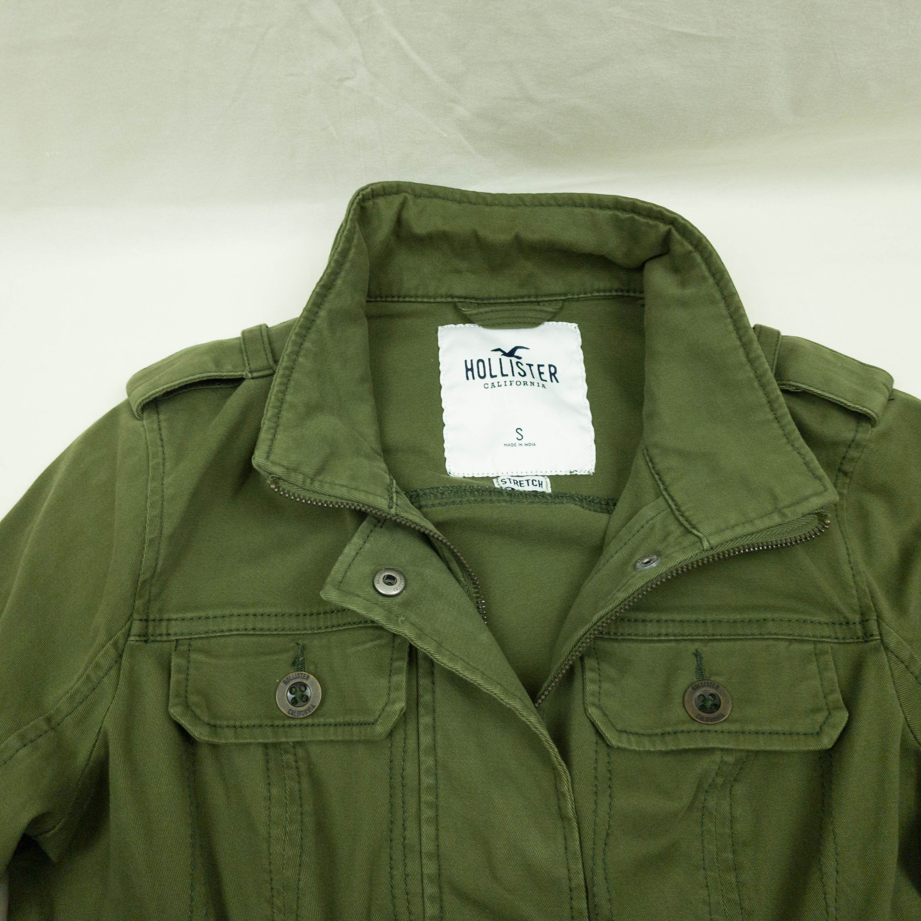 Hollister Hollister womens cotton jacket zip size S-M (LABEL S) gc Size S / US 4 / IT 40 - 4 Thumbnail