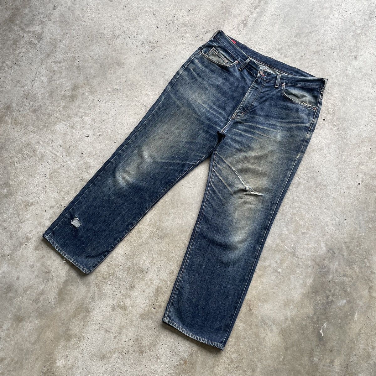Edwin W38💥 Vintage Edwin Rusty Jeans Faded Denim Distressed Pants Size US 38 / EU 54 - 2 Thumbnail