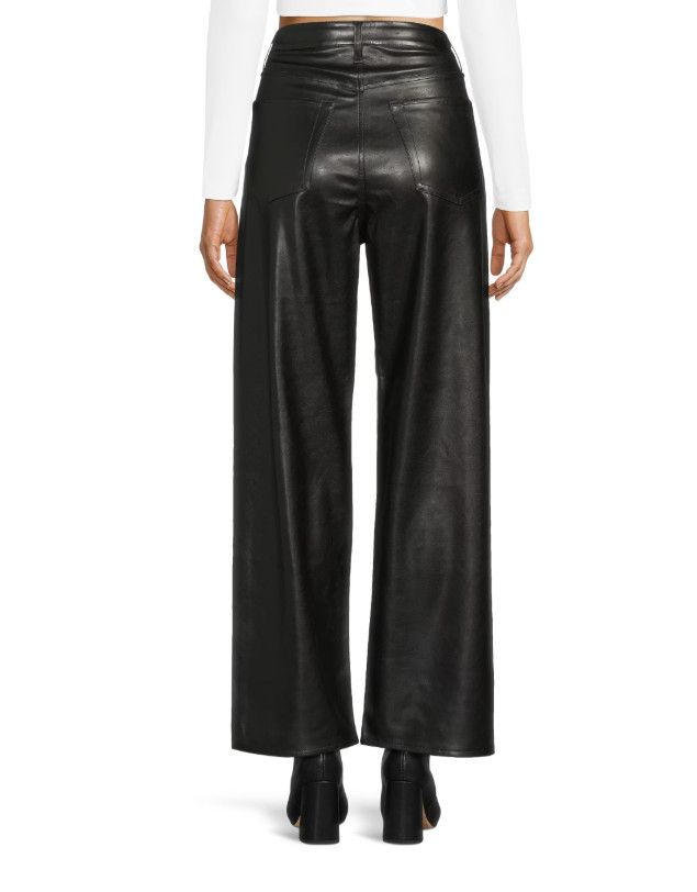 Rag & Bone Rag & Bone Maeve Flat Front Faux-Leather Pants Black ( 26 ) Size 26" / US 2 / IT 38 - 2 Thumbnail