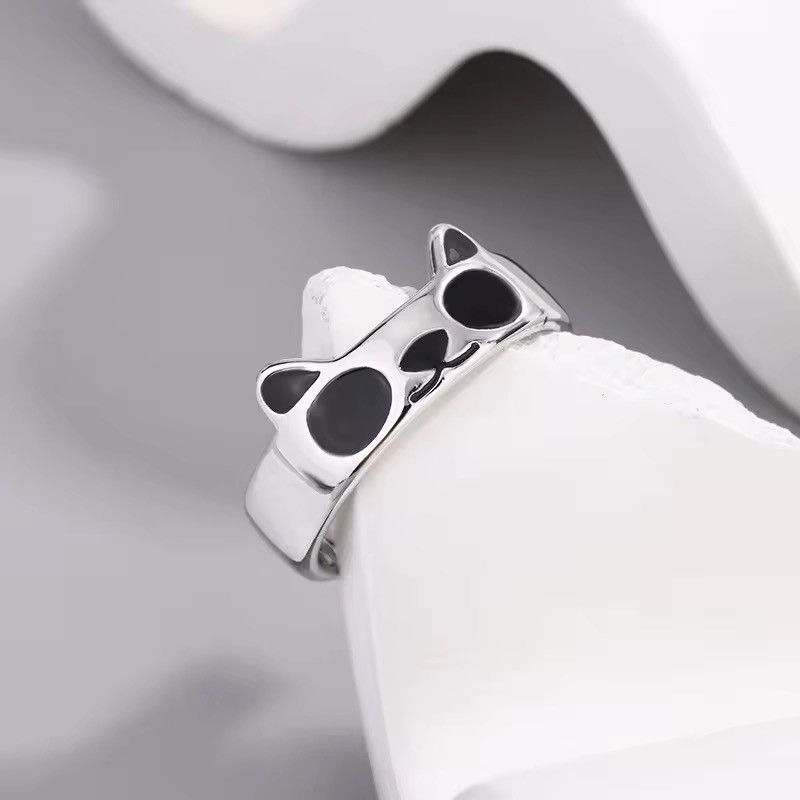 Jewelry Sterling Silver Panda Female Ring Size ONE SIZE - 4 Thumbnail