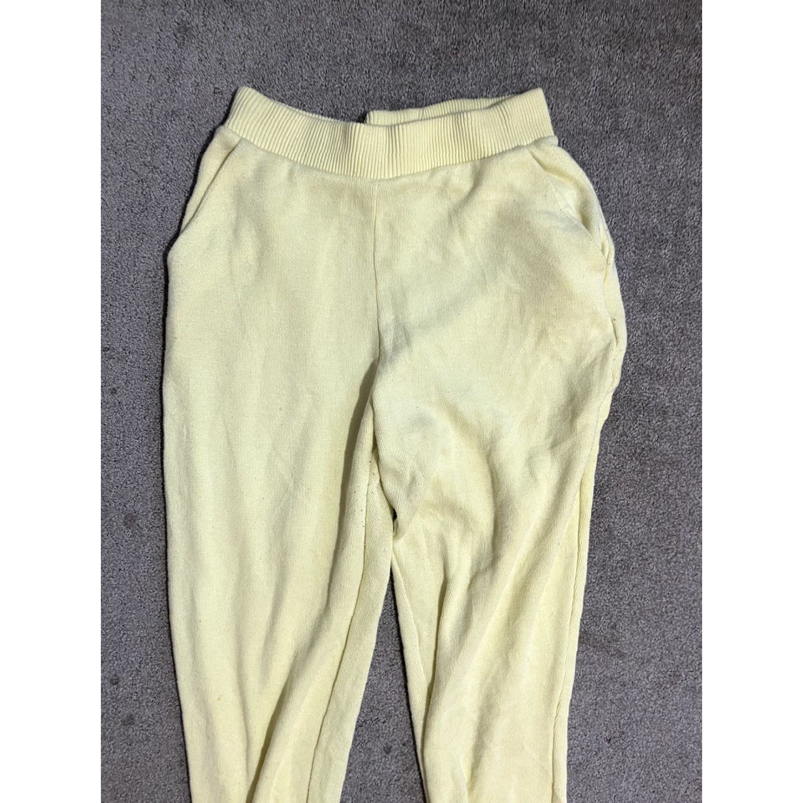 Zara Zara Jogger Pants Small Yellow Comfy Knit Pull On Casual Lounge Athleisure Size 28" / US 6 / IT 42 - 2 Thumbnail
