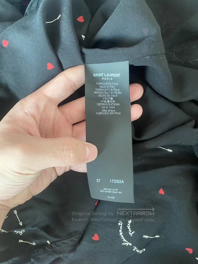 Saint Laurent Paris Saint Laurent Paris size 37 Arrow Heart Logo Shirt Size US S / EU 44-46 / 1 - 3 Thumbnail