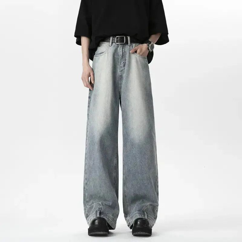 Japanese Brand Retro loose wide leg reverse jeans Size US 30 / EU 46 - 5 Thumbnail