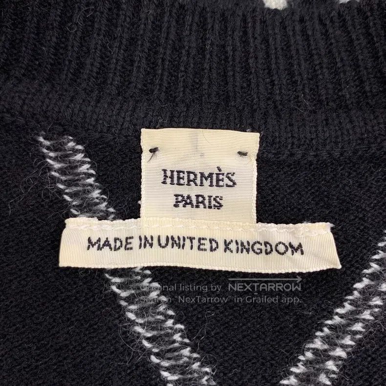 Hermes Hermes Black Diamond Jacquard Embroidered Cashmere Long Sl Size XS / US 0-2 / IT 36-38 - 5 Thumbnail