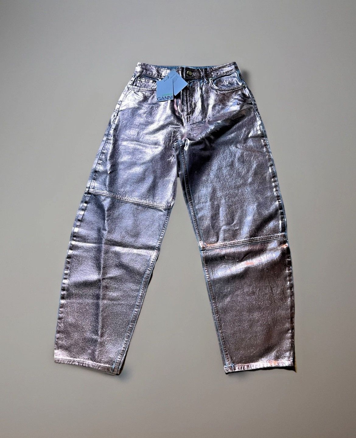 Ganni Ganni LILAC FOIL DENIM STARY Size 29" - 5 Thumbnail