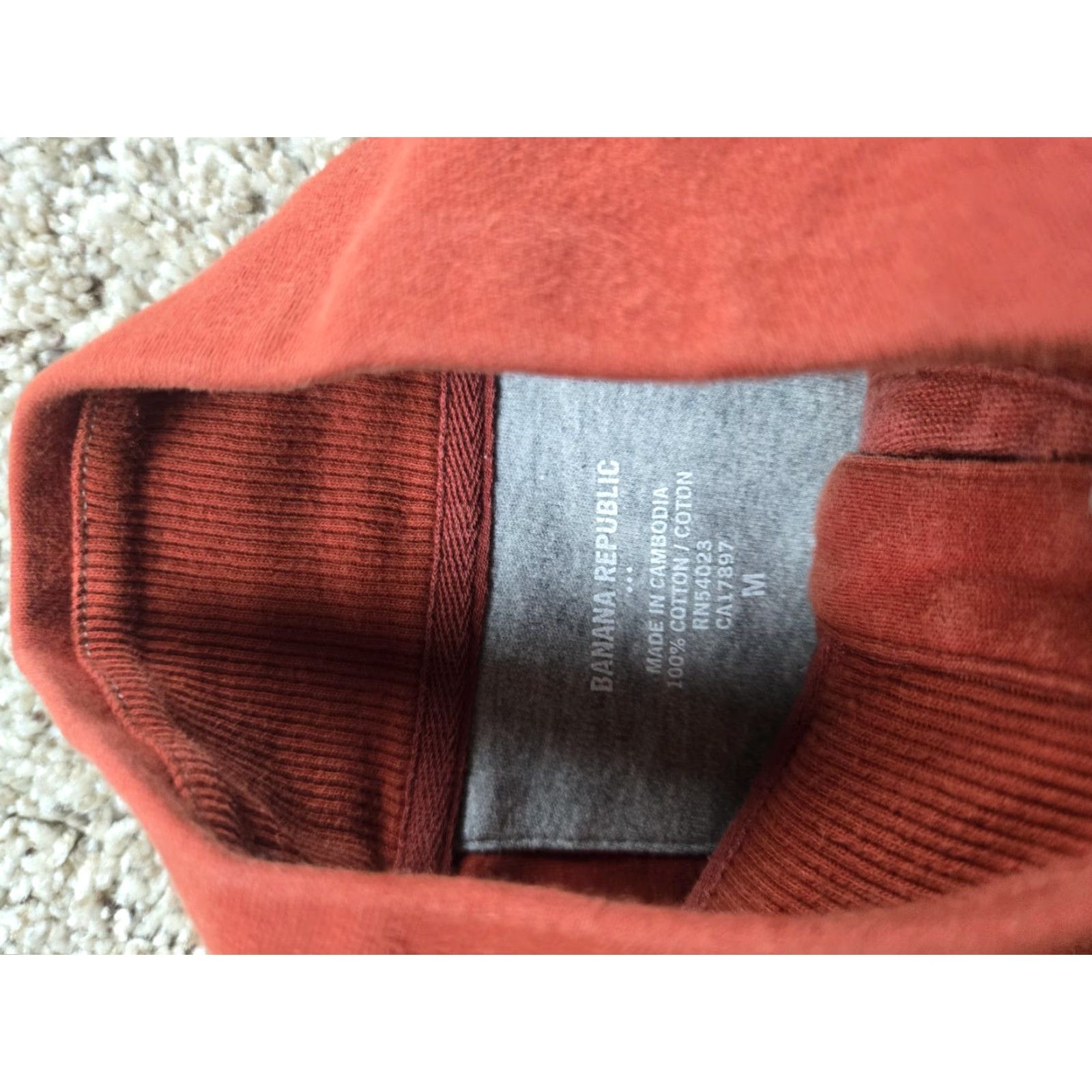 Banana Republic Banana Republic Shirt Mens M Rust Henley Pullover Long Sleeve Mock Neck Button Solid Cotton Jersey Size US M / EU 48-50 / 2 - 4 Thumbnail