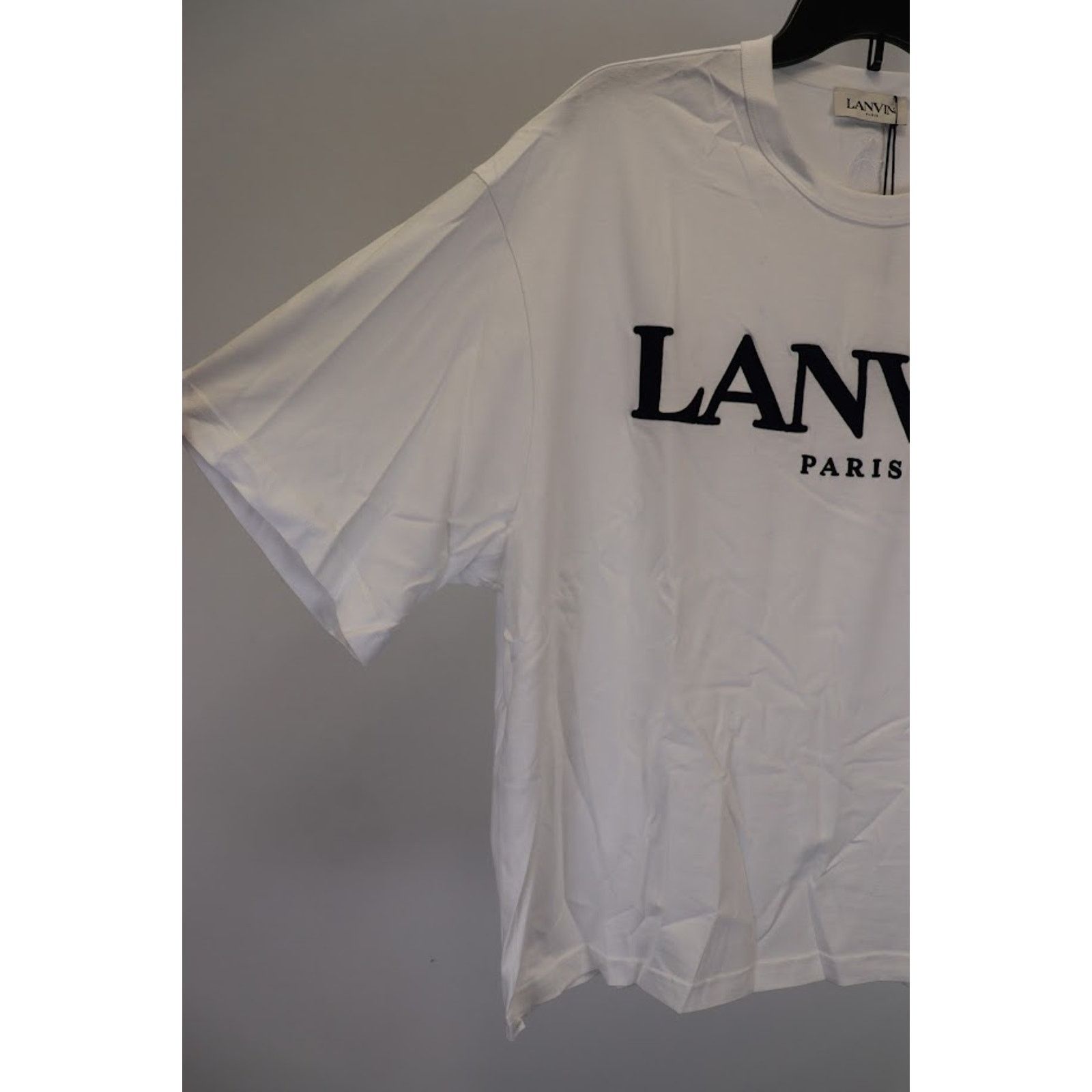 Lanvin o1rshd1 Embroidered Oversize T-Shirt in Optic White Size US M / EU 48-50 / 2 - 5 Thumbnail